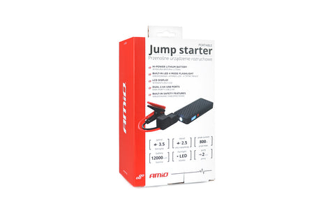 STARTER BATERIE PORTATIV DHE POWERBANK AMIO AM-02524 (Jump starter 12V 4Ah 800A)