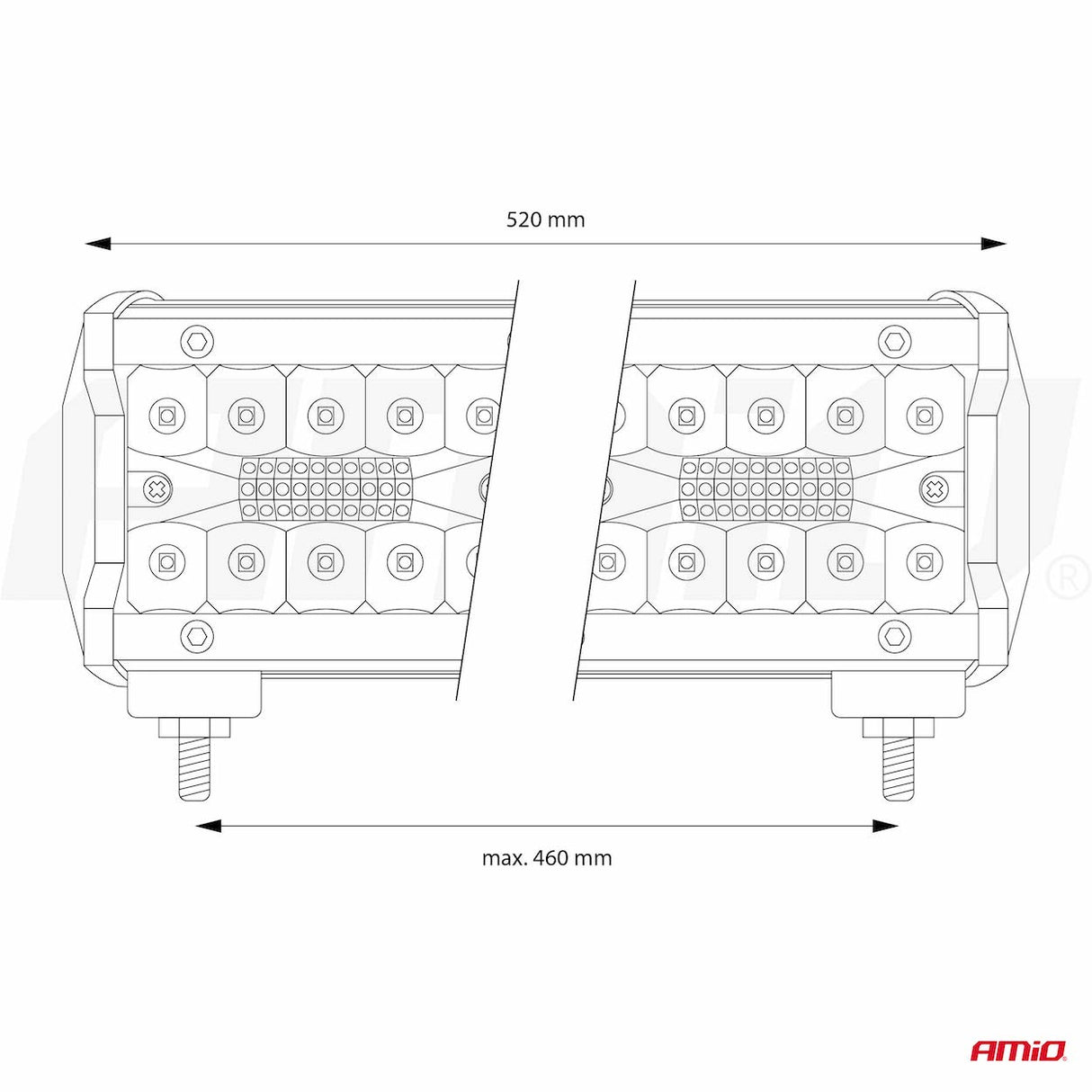 LIGHT BAR AMIO AM-02542 9-36V 420W 140LED COMBO (AWL-28) 520 x 74 mm 1 COPE