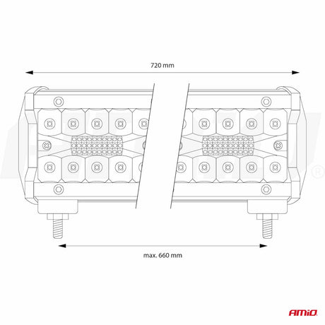 LIGHT BAR AMIO AM-02544 9-36V 600W 200LED COMBO (AWL-30) 720 x 74 mm 1 COPE