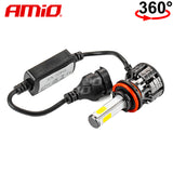 LLAMPA LED AMiO H8/H9/H11 COB-Series 360° AM-02845 +170% 12-24V 38W 6500K SET
