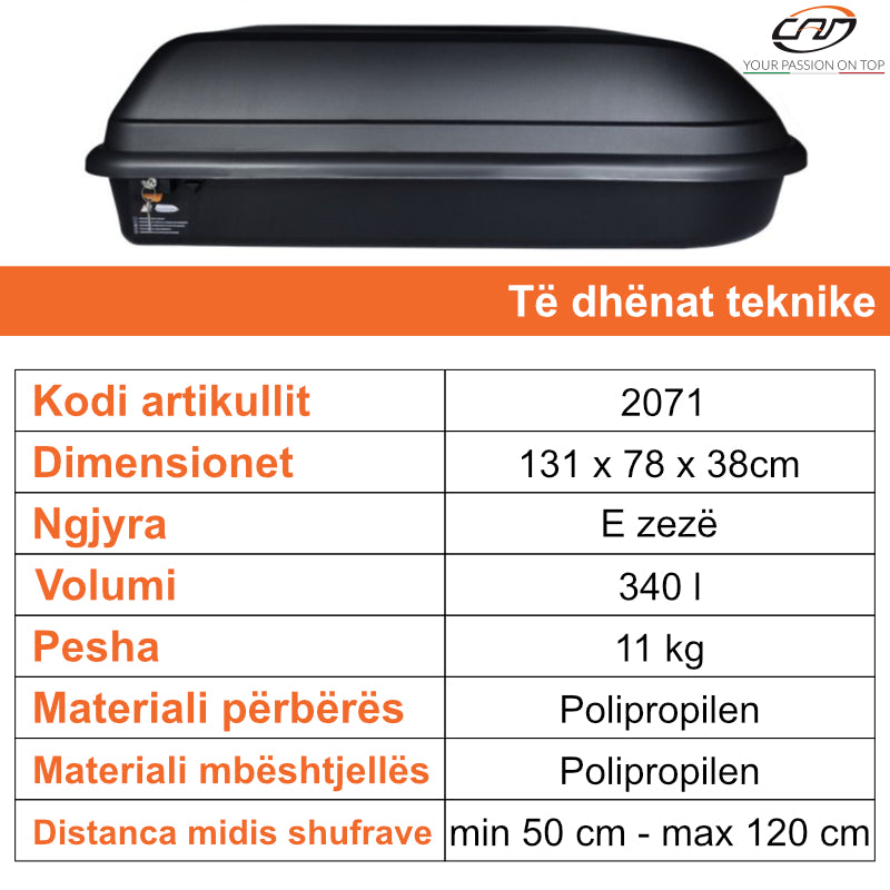 VALIXHE BAGAZHI CAM CLASSIC 320 NERO (STANDARD FIX) - 2071