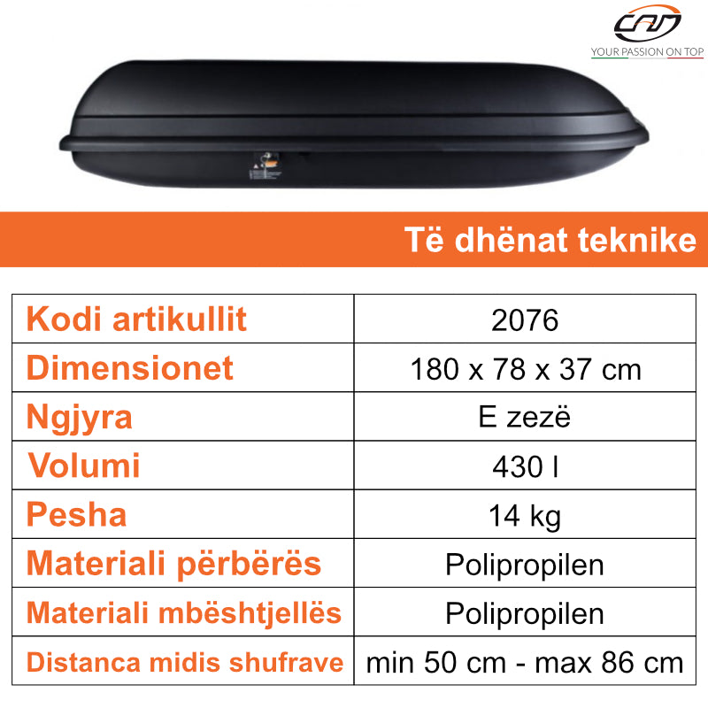 VALIXHE BAGAZHI CAM CLASSIC 430 NERO (STANDARD FIX) - 2076
