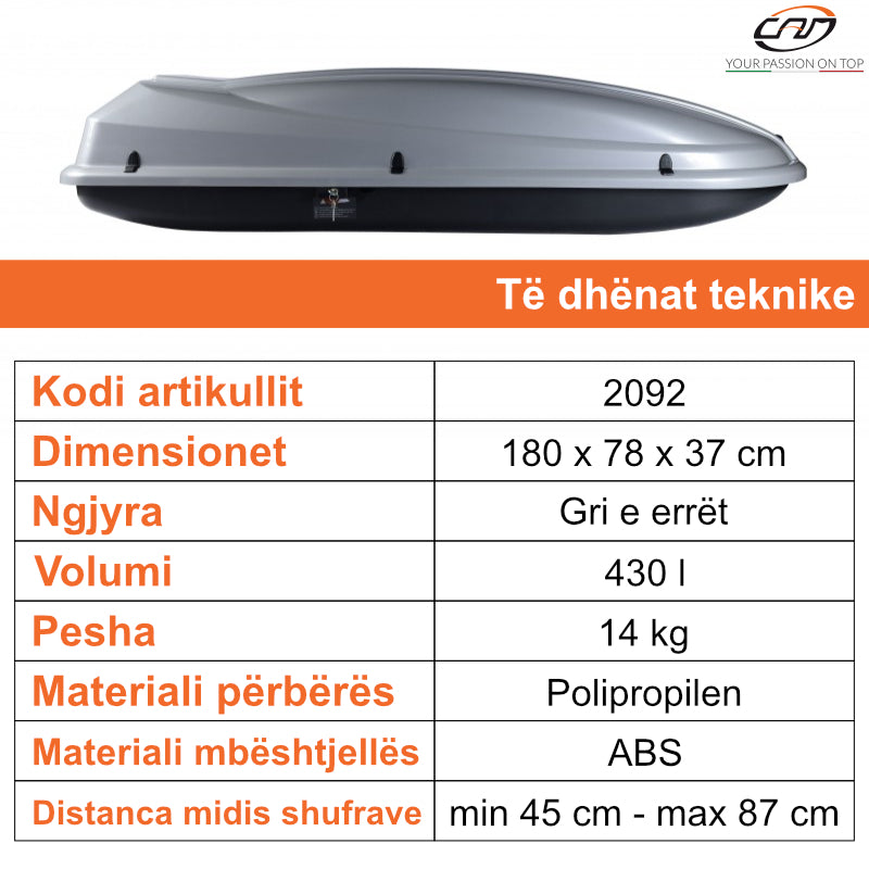 VALIXHE BAGAZHI CAM DYNAMIC 434 (RAPID FIX) METAL GRI - 2092