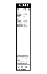 FSHIRESE XHAMI BOSCH AEROTWIN A-116-S (3 397 007 116) CITROEN DS3 (SA_) 60+40cm SET