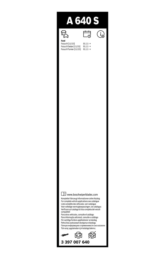 FSHIRESE XHAMI BOSCH AEROTWIN A-640-S (3 397 007 640) FORD FOCUS III Saloon 72.5+72.5cm SET