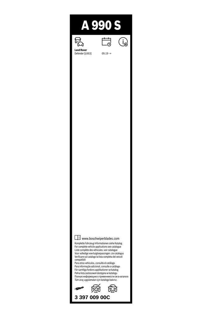 FSHIRESE XHAMI BOSCH AEROTWIN A-990-S (3 397 009 00C) LAND ROVER DEFENDER Station Wagon (L663) 57.5+57.5cm SET