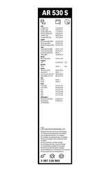FSHIRESE XHAMI BOSCH AEROTWIN RETROFIT AR-530-S (3 397 118 903) VW PASSAT B3/B4 (3A2, 35I) 53+53cm SET