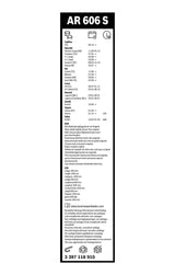 FSHIRESE XHAMI BOSCH AEROTWIN RETROFIT AR-606-S (3 397 118 910) MERCEDES-BENZ SPRINTER 3-t Platform/Chassis (B903) 60+50cm SET