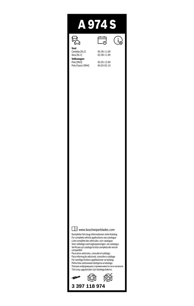 FSHIRESE XHAMI BOSCH AEROTWIN A-974-S (3 397 118 974) VW POLO (9N_, 9A_) 53+47.5cm SET