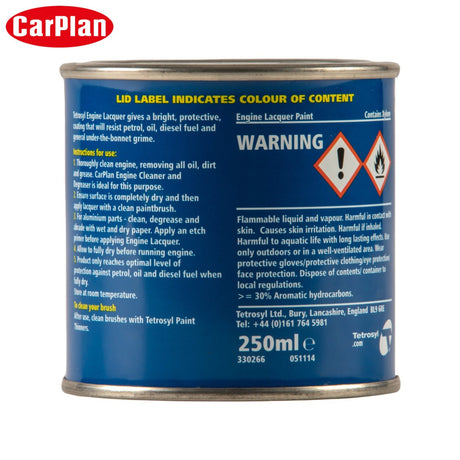 BOJE PER TEMPERATURA TE LARTA (max 150°C) CARPLAN ENGINE LACQUER RED 250 mL-ELP005