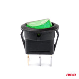CELES ELEKTRIK ON-OFF AM-03084 12V-24V 20A GREEN LIGHT Round Switch
