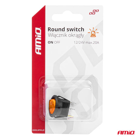 CELES ELEKTRIK ON-OFF AM-03085 12V-24V 20A YELLOW LIGHT Round Switch
