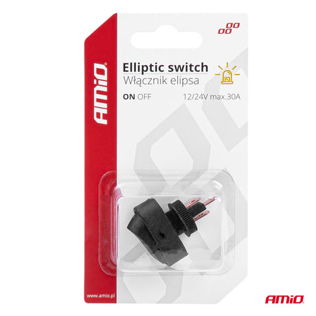 CELES ELEKTRIK ON-OFF AM-03088 12V-24V max30A Yellow-LED Elliptic Switch