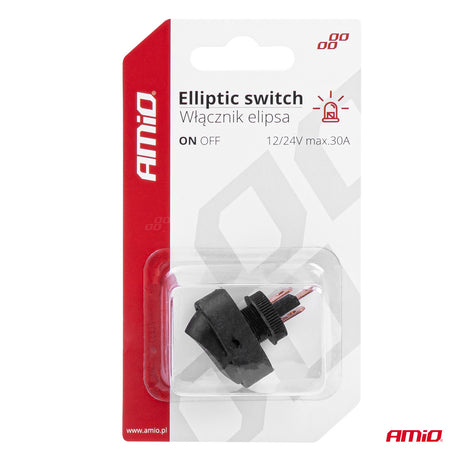 CELES ELEKTRIK ON-OFF AM-03089 12V-24V max30A Red-LED Elliptic Switch