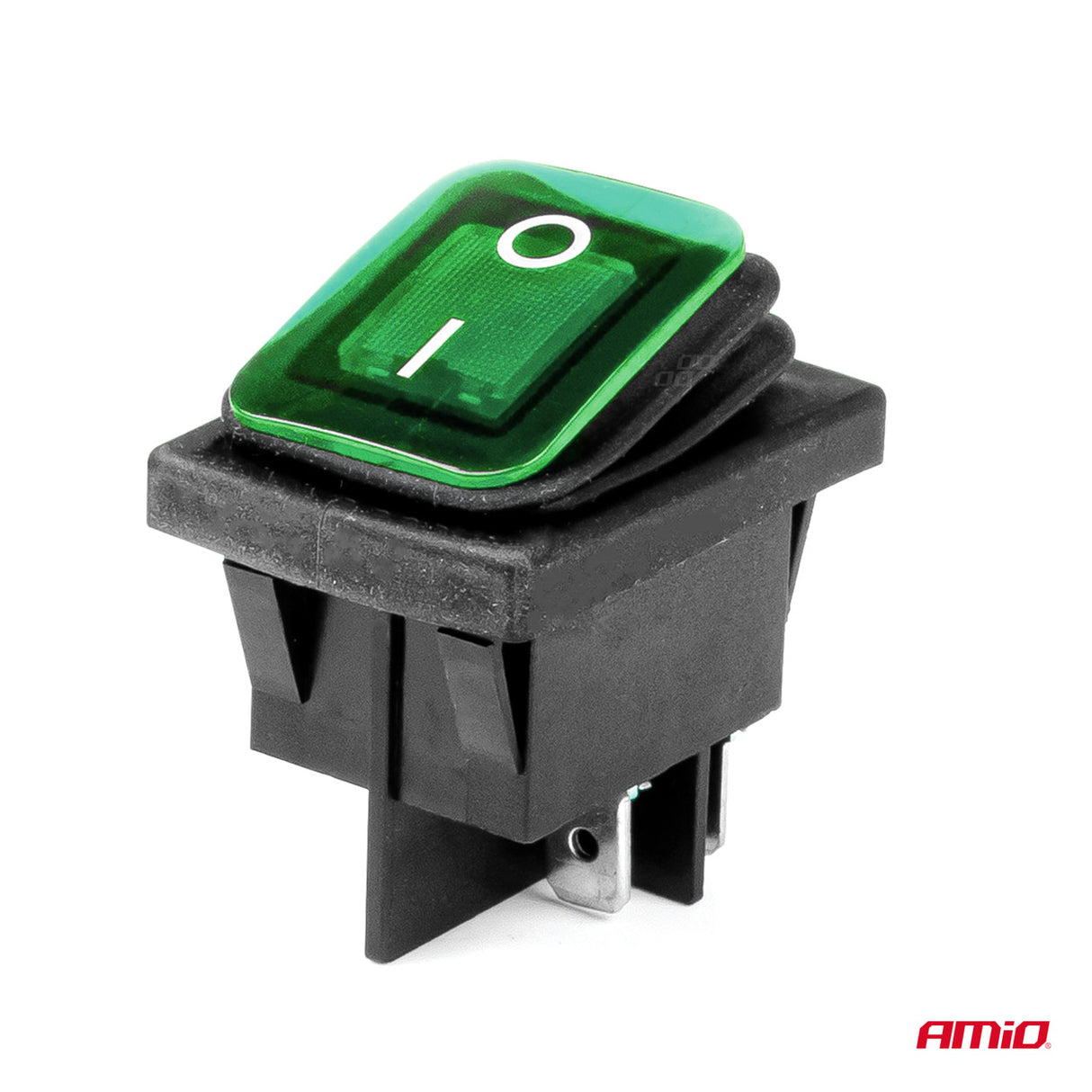 CELES ELEKTRIK ON-OFF AM-03090 12V-24V max20A Green-LED Rectangle Switch