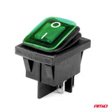 CELES ELEKTRIK ON-OFF AM-03090 12V-24V max20A Green-LED Rectangle Switch