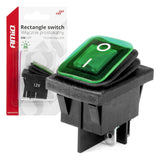 CELES ELEKTRIK ON-OFF AM-03090 12V-24V max20A Green-LED Rectangle Switch
