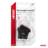 CELES ELEKTRIK ON-OFF AM-03092 12V-24V max20A Red-LED Rectangle Switch