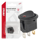 CELES ELEKTRIK ON-OFF AM-03961 12V max20A Red-LED Round Switch