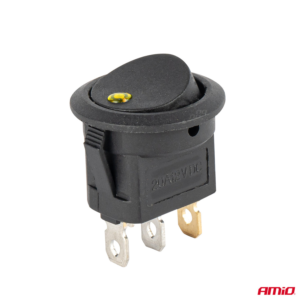 CELES ELEKTRIK ON-OFF AM-03962 12V max20A Yellow-LED Round Switch