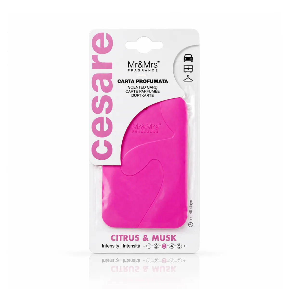 AROMATIK MR & MRS SCENTED CARD CITRUS & MUSK (FUCHSIA)