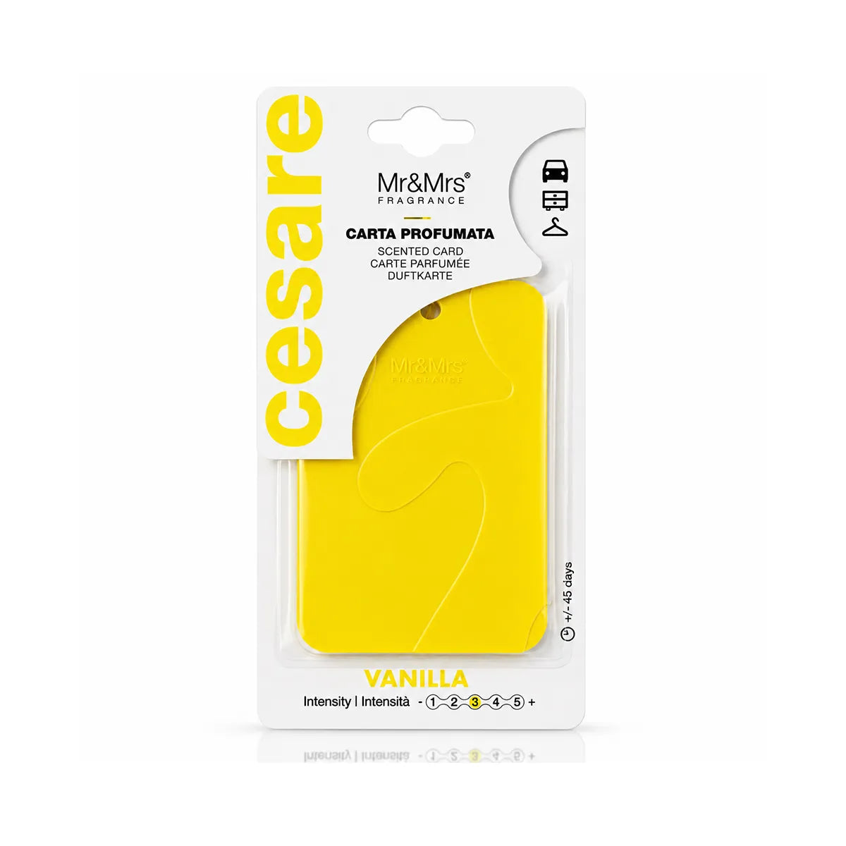 AROMATIK MR & MRS SCENTED CARD VANILLA (YELLOW)