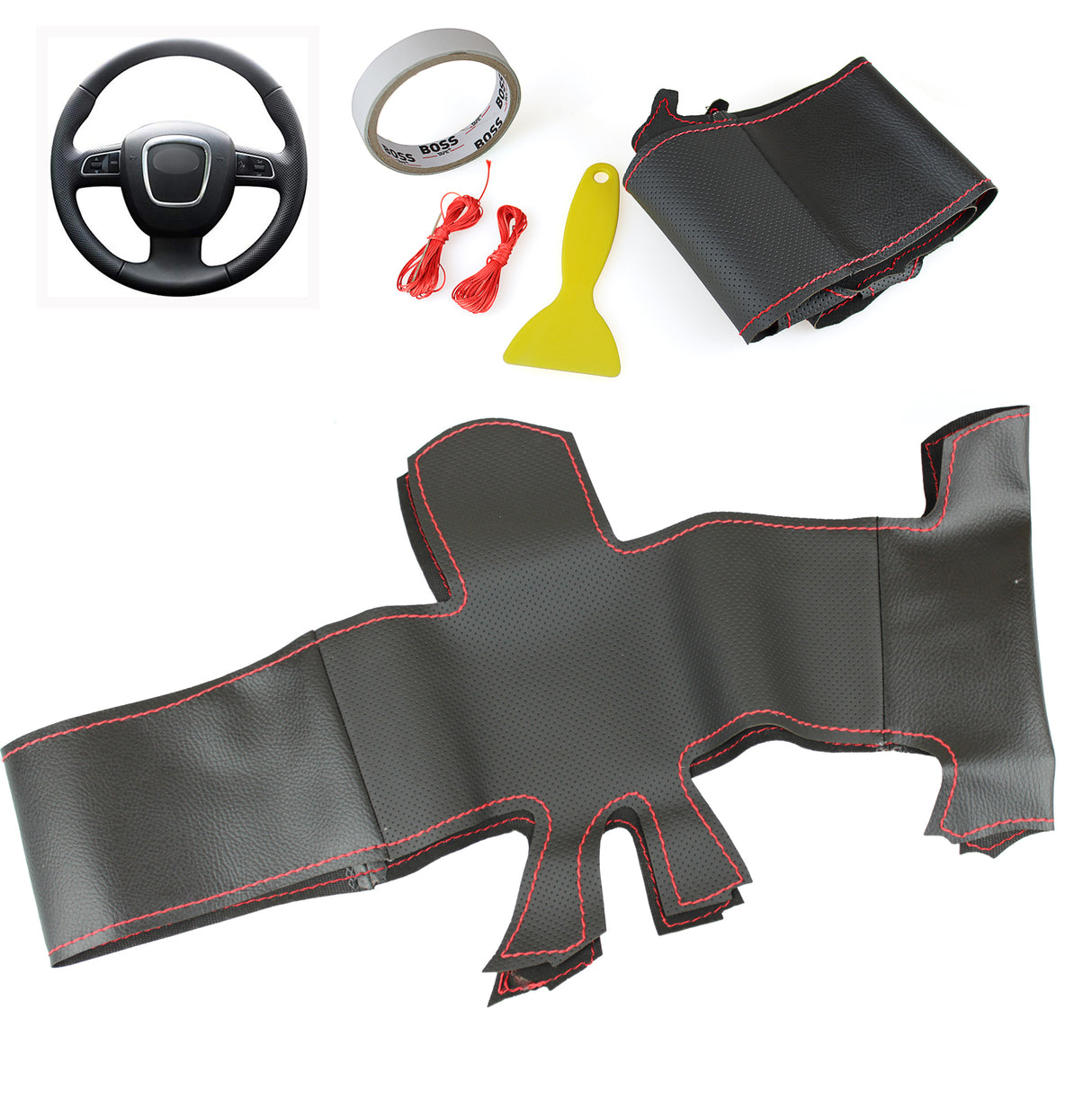VESHJE TIMONI ME QEPJE AUDI A3 2008-2013/ A4 2008-2010/ A5 2008-2010/ A6 2007-2011