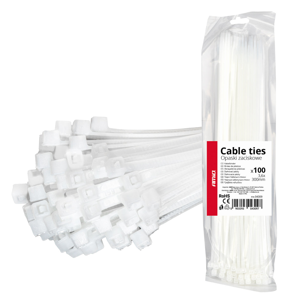 FASHETA PLASTIKE 3.6x300 mm AM-04309 TE BARDHA 100 COPE