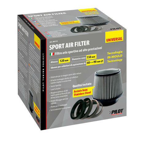 FILTER AJRI SPORTIV LMP-06115 KONIK IN-MOULD (Lartesia 120mm/ Baza 150mm/ Pershtatshmeria Ø60-90mm)