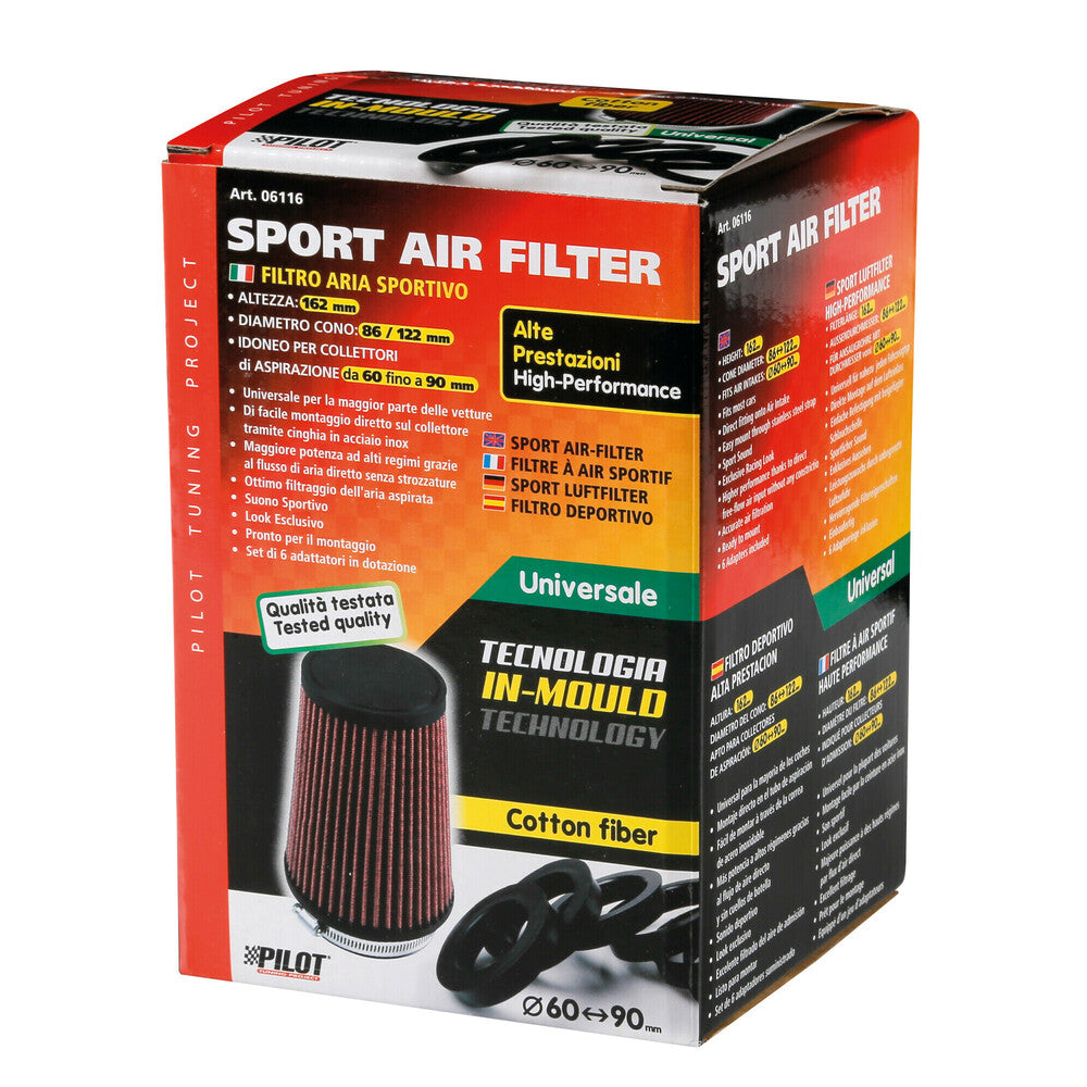 FILTER AJRI SPORTIV LMP-06116 KONIK IN-MOULD (Lartesia 162mm/ Baza 122mm/ Pershtatshmeria Ø60-90mm)