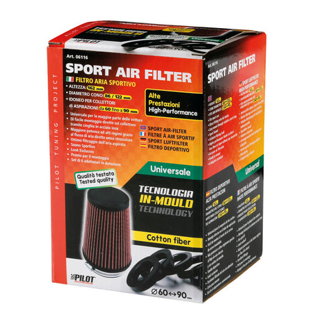FILTER AJRI SPORTIV LMP-06116 KONIK IN-MOULD (Lartesia 162mm/ Baza 122mm/ Pershtatshmeria Ø60-90mm)