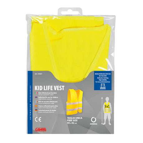 JELEK FOSFORESHENT LMP-65857 KID LIFE VEST MASA: PER FEMIJE/ NGJYRA: E VERDHE (Certif. EN 1150:1999)