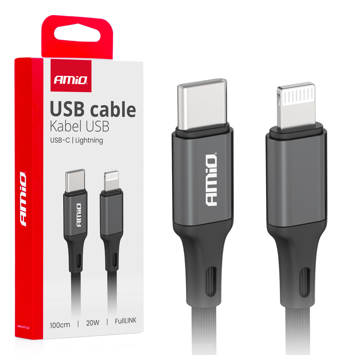 KABELL KARIKIMI AM-03904 USB-C to Apple Lightning 20W FullLink 100 cm