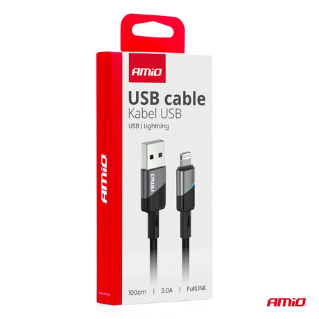 KABELL KARIKIMI AM-03925 USB-A to Apple Lightning 3A FullLink 100 cm