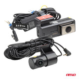 KAMERA AMIO AM-04800 12V DUAL DASH CAMERA 2K+1K WLAN (Front+Rear) 2" LCD DISPLAY 2.4GHz Wi-Fi FULL HD