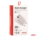 KARIKUES CELULARI AM-02935 1xUSB-A+1xUSB-C 20W DC100-240V QUICK CHARGE (CE RoHS)