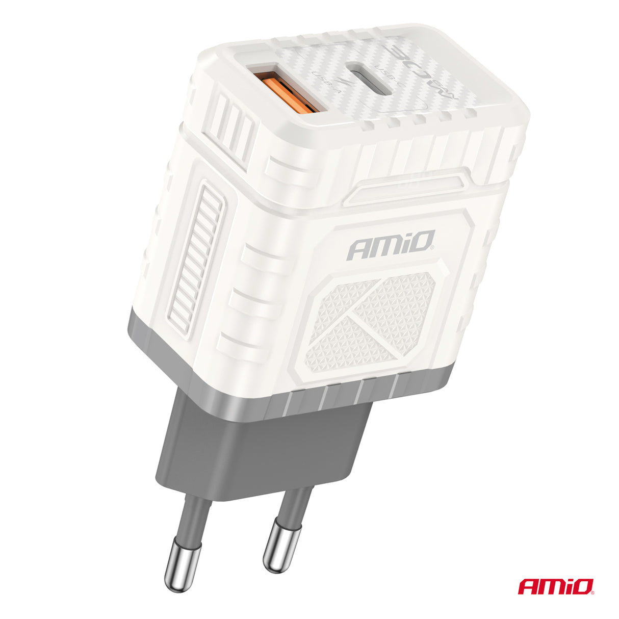 KARIKUES CELULARI AM-04286 1xUSB-A+1xUSB-C 30W DC100-240 V QUICK CHARGE (CE RoHS)