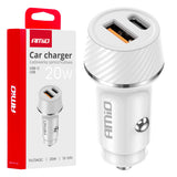 KARIKUES CELULARI AMiO AM-03878 1xUSB-A+1xUSB-C 20W DC12-24V
