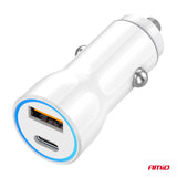 KARIKUES CELULARI AMiO AM-03881 1xUSB-A+1xUSB-C 20W DC12-24V