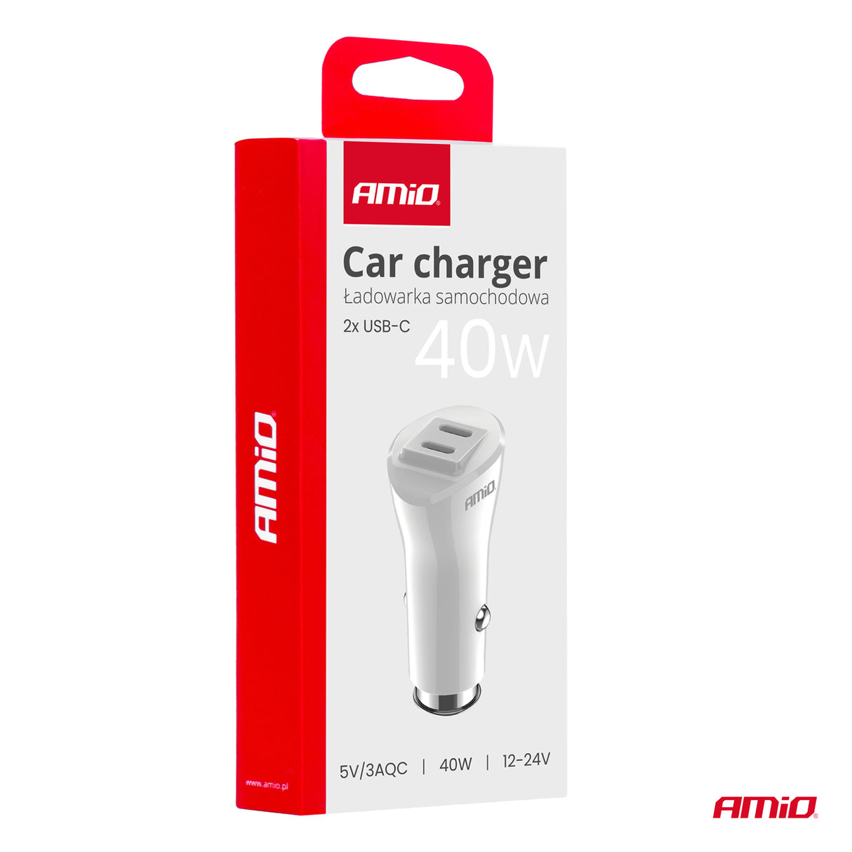KARIKUES CELULARI AMiO AM-03884 2xUSB-C 40W DC12-24V