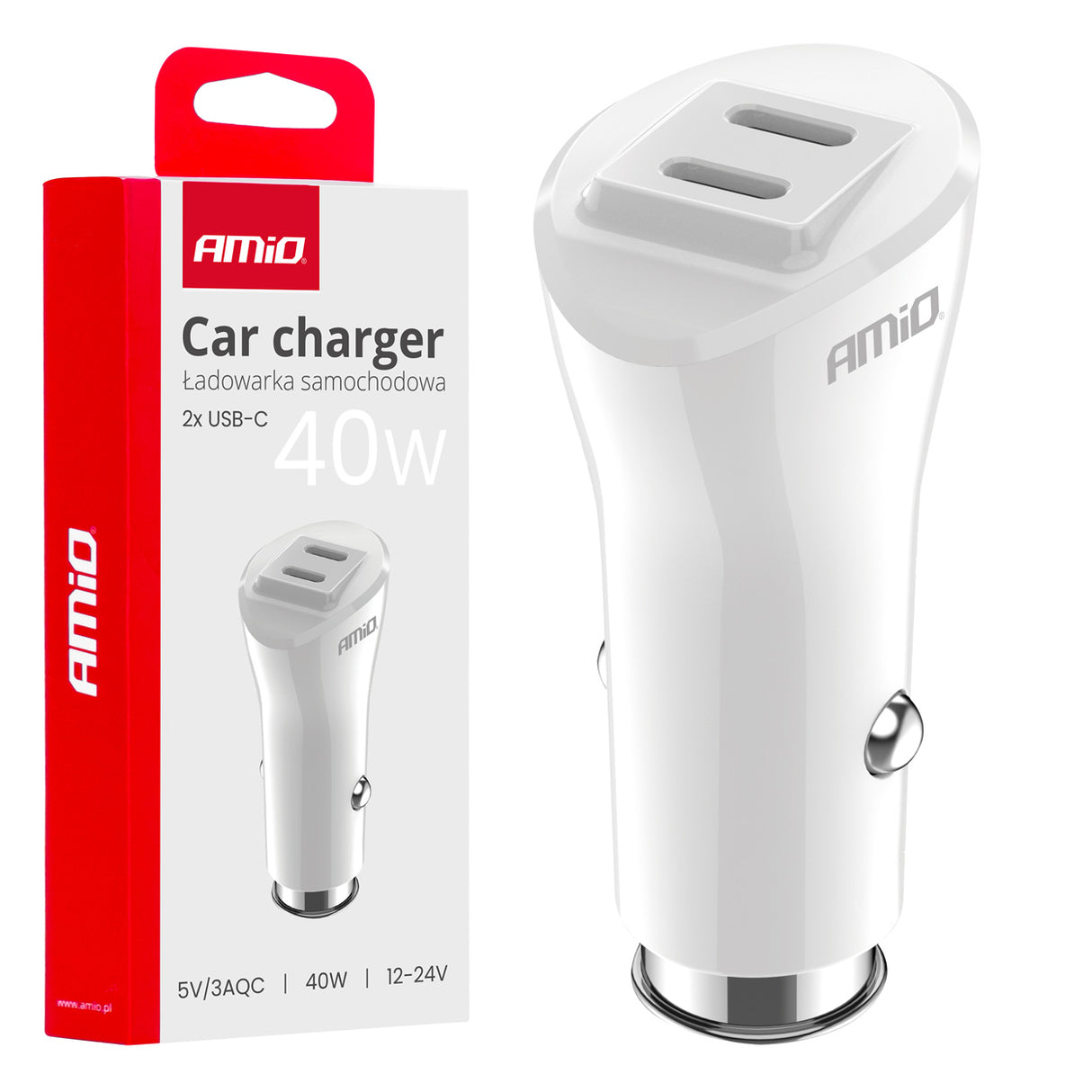 KARIKUES CELULARI AMiO AM-03884 2xUSB-C 40W DC12-24V