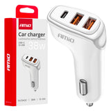 KARIKUES CELULARI AMiO AM-03886 2xUSB-A+1xUSB-C 38W DC12-24V