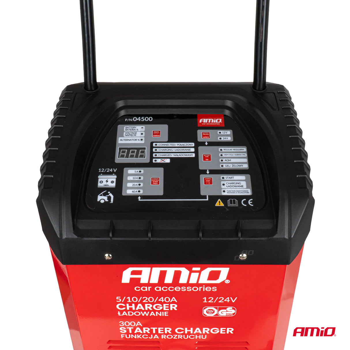 KARIKUES DHE STARTER BATERIE AMIO AM-04500 12/24V 20-600Ah (Jump starter Max 300A)