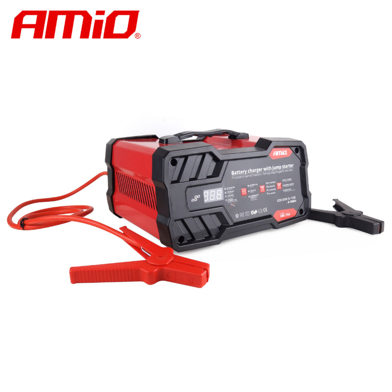 KARIKUES DHE STARTER BATERIE AMIO AM-02400 (Karikues 6/12V 12A/ Jump starter 12V 75A)