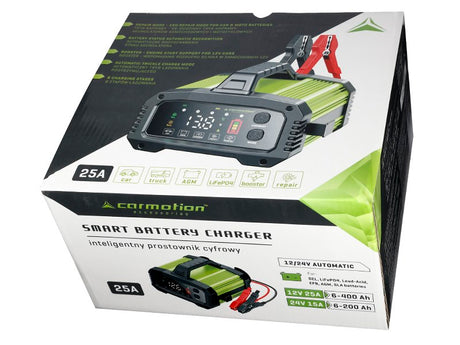 KARIKUES DHE STARTER BATERIE CM-58699 SMART BATERY CHARGER 25A 12V/ 15A 24V (Gel/ LiFePO4/ Lead-acid/ EFB/ AGM/ SLA-batteries supported)