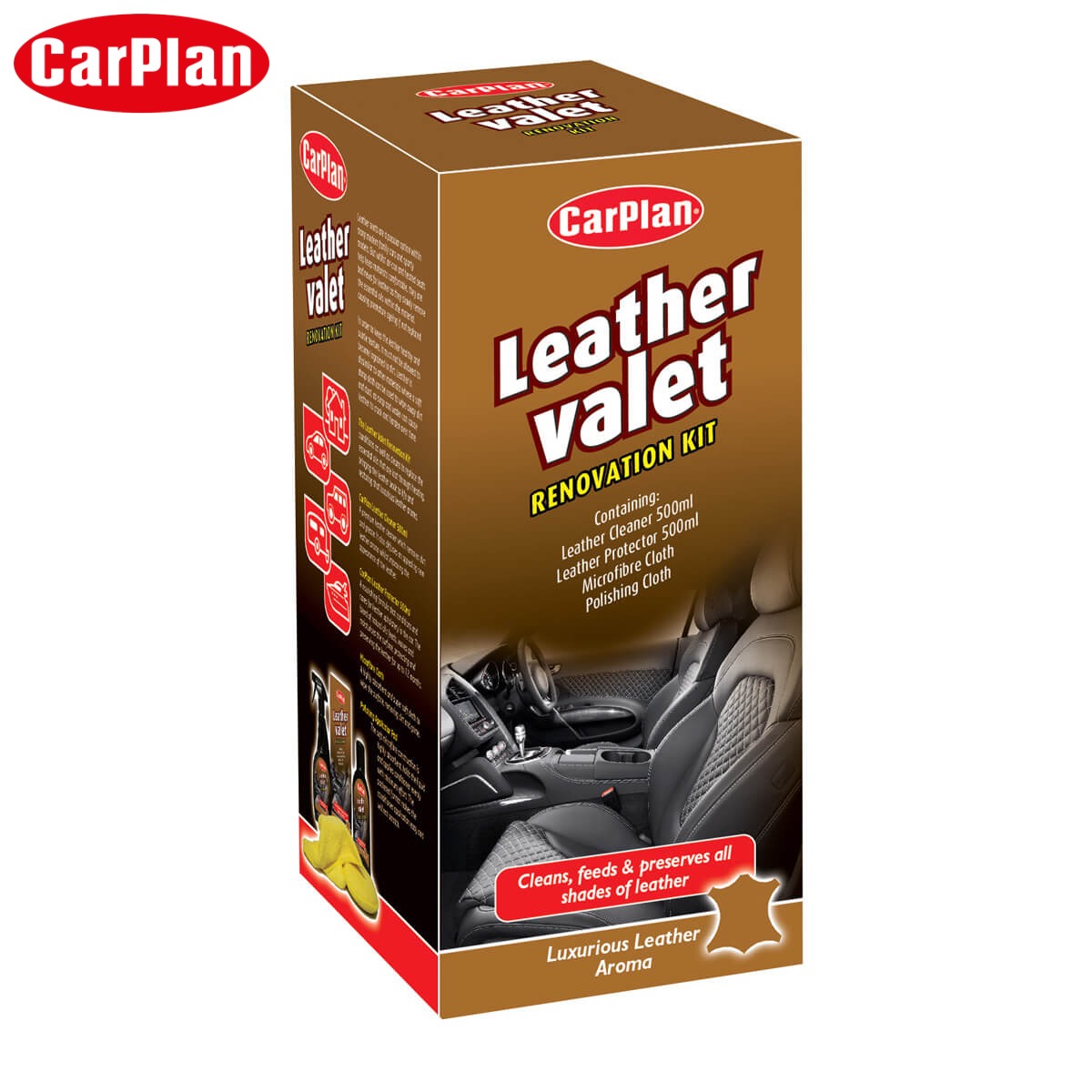 KIT PER RIGJENERIM LEKURE CARPLAN LEATHER VALET 2x500 ml-CLC001