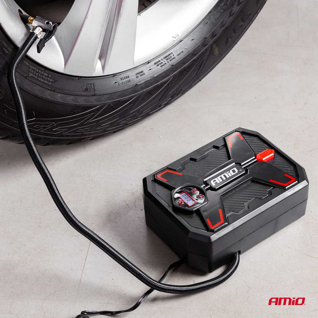 KOMPRESOR AJRI AMiO AM-02384 12V 150PSI 10bar (ACOMP-11)  Ekran Dixhital + LED