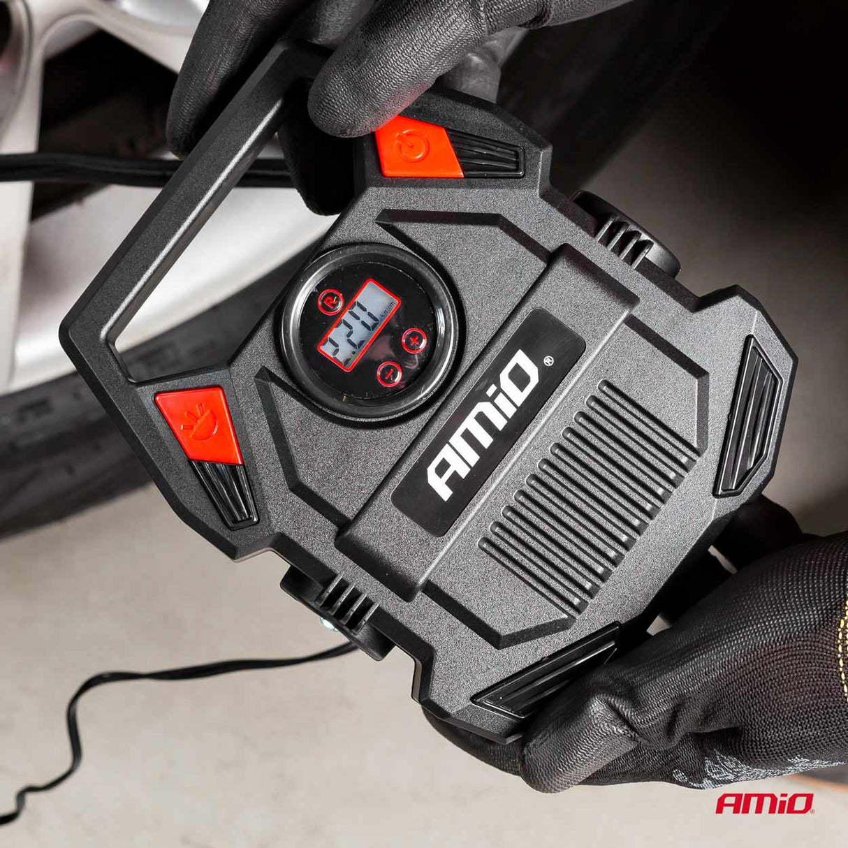 KOMPRESOR AJRI AMiO AM-02642 12V 150PSI 10bar (ACOMP-17)  Ekran Dixhital + LED