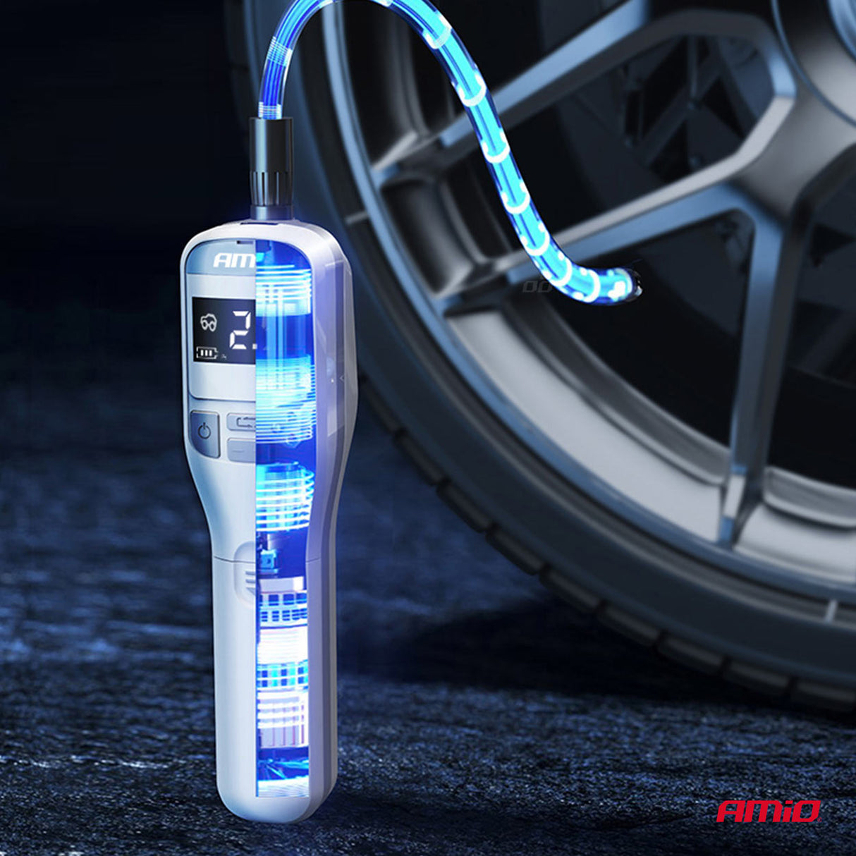KOMPRESOR AJRI AMiO AM-03689 DC7.4V 40W 150PSI 10bar CORDLESS (Charging: USB-C)