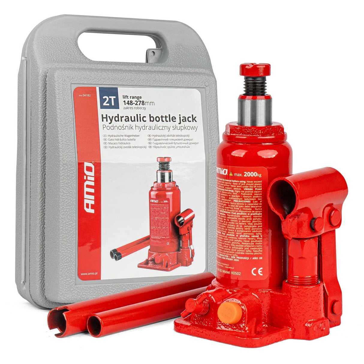 KRIK HIDRAULIK AM-04182 2-TON 148-278mm CE-Certif. (PVC-Box)